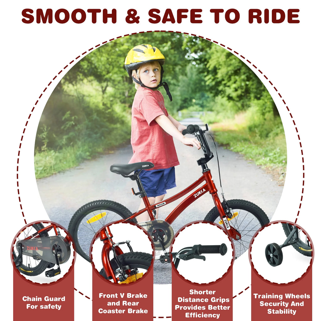 16 Inch Kids Bike with Training Wheels Orange R475