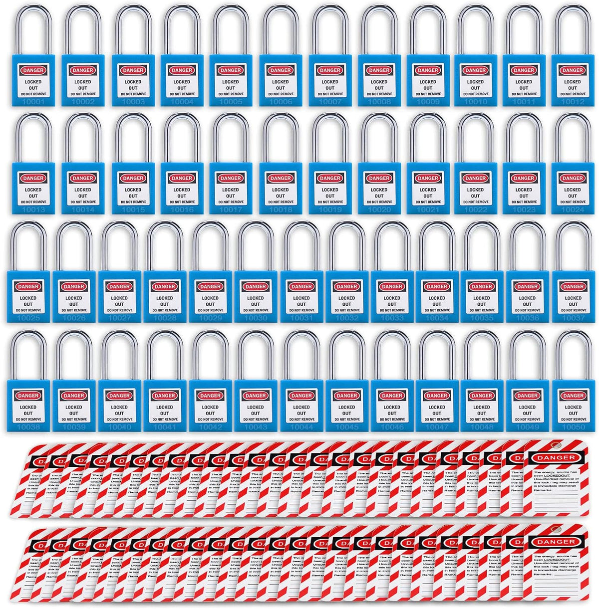 Lockout Tagout Locks Loto Tags Safety Padlocks Lockout Station Kit (20, Blue) Pack of 2 U8419