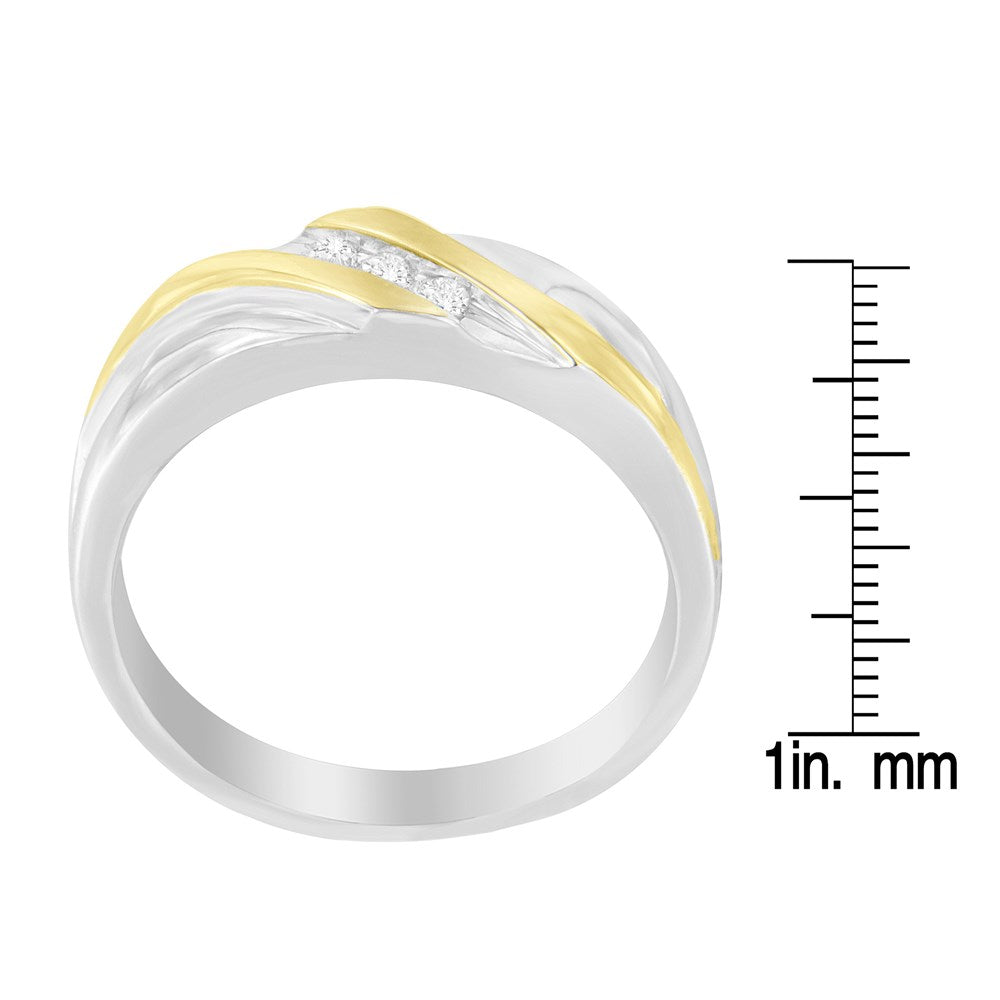 10k Two-Toned Gold Diamond 3-Stone Ring P54397