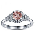 14K White Gold Morganite And Diamond Moissanite Engagement Ring C295277