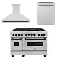 48 In. Gas Range, Range Hood, Dishwasher in Stainless Steel with Matte Black Accents K54779