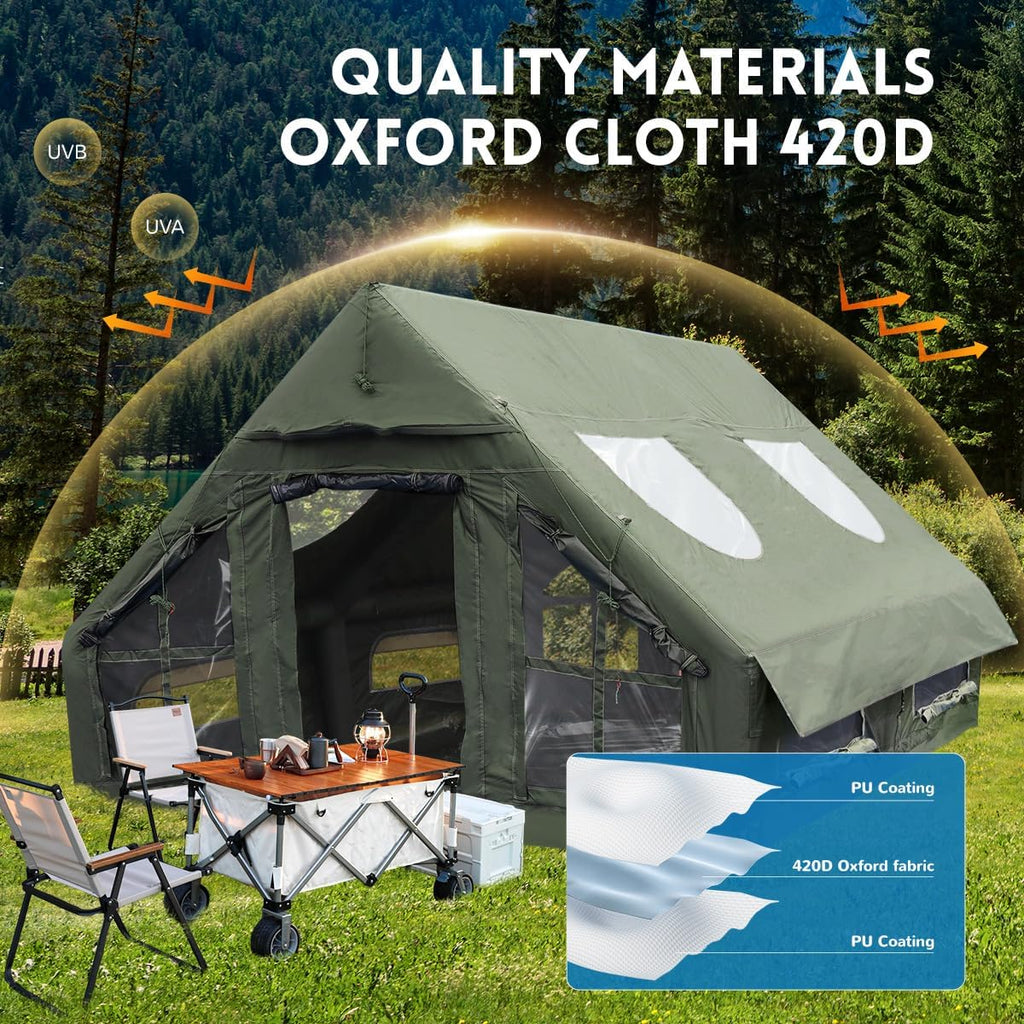 Inflatable Camping Tent with Pump, 4 Season, Waterproof F701