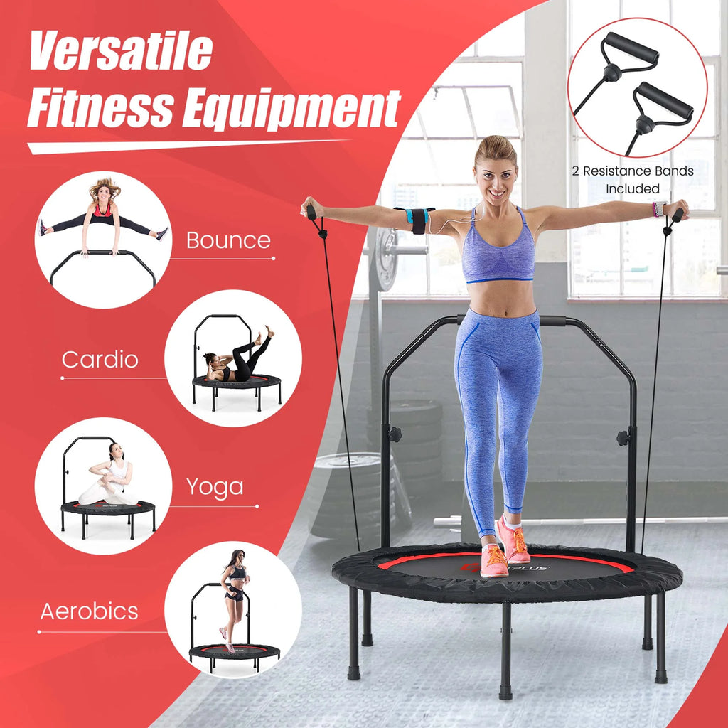 40'' Foldable Trampoline Rebounder with Resistance Bands P484