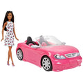 Barbie Doll & Convertible Car Brunette Figure Pink Vehicle C939911