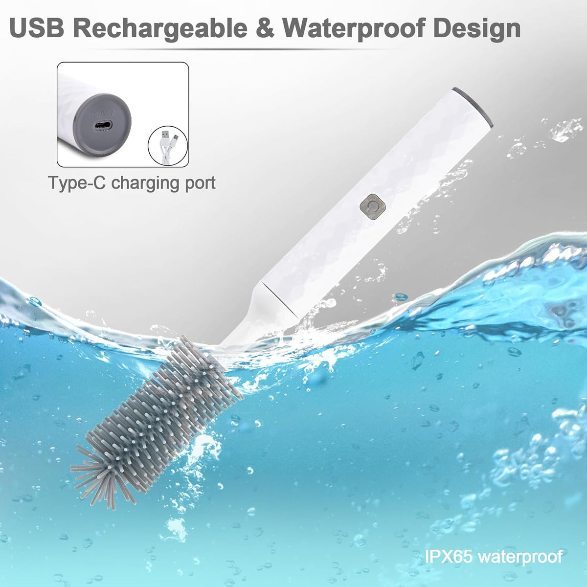 White 1500mAh Electric Baby Bottle Brush Set I716838