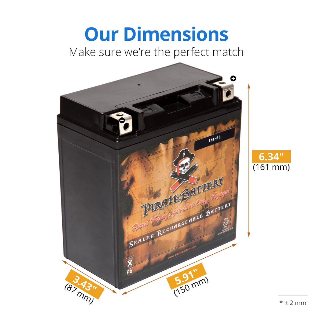 YTX16L-BS 12 Volt 14 Ah 230 CCA ATV Battery L573