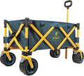 Collapsible Wagon Cart Heavy Duty with Big Wheels Dark Green Yellow XL Q172601