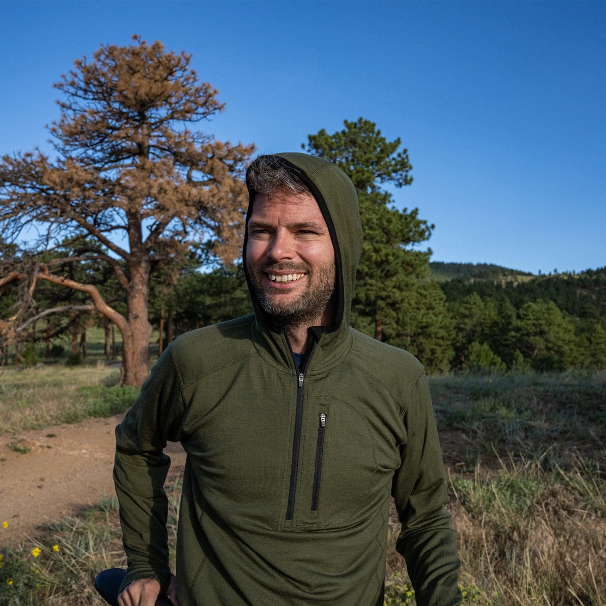 Wool 1/4 Zip Merino Sun Hoodie J1248