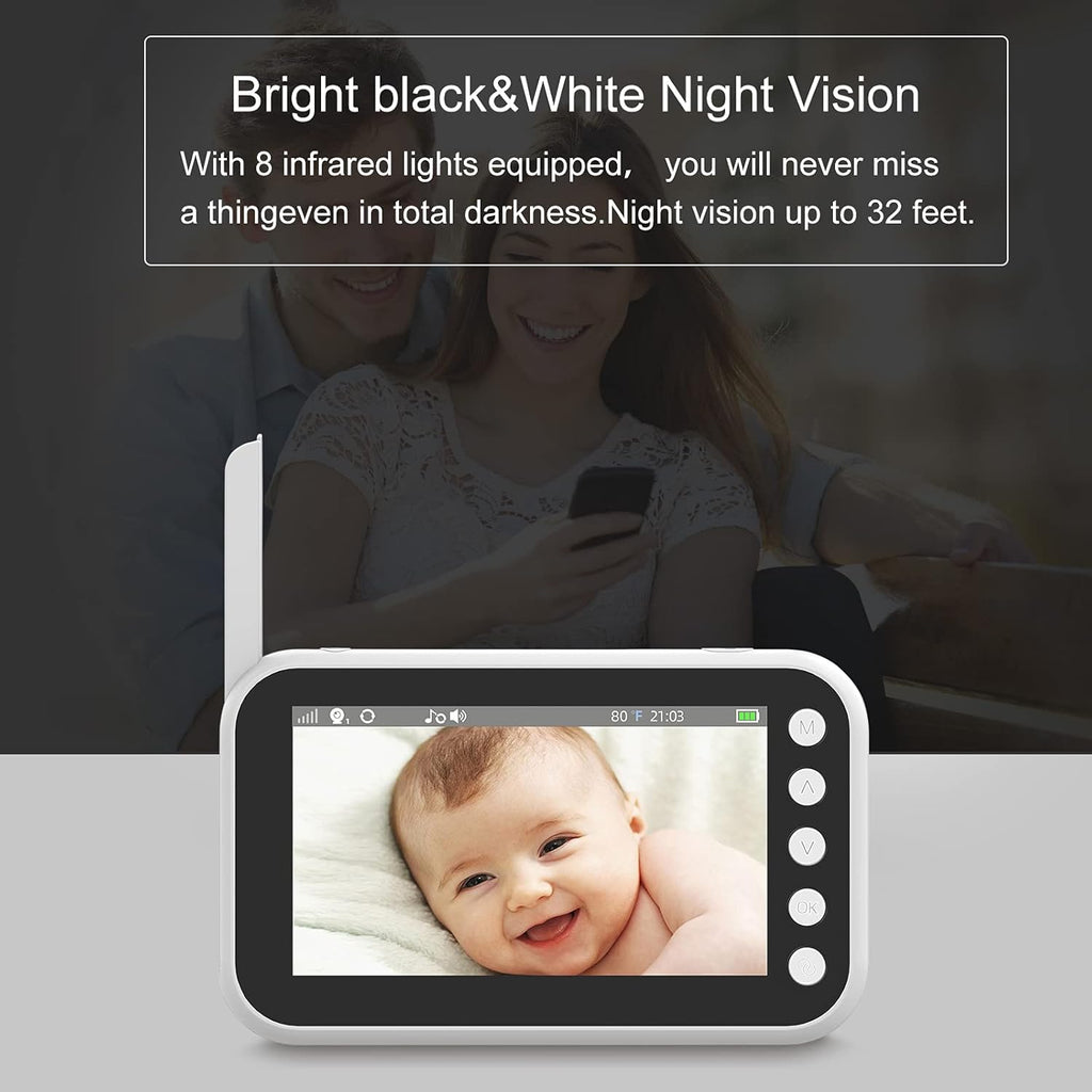 Video Baby Monitor with Camera and Audio, 4.3 Inch LCD Screen P744476