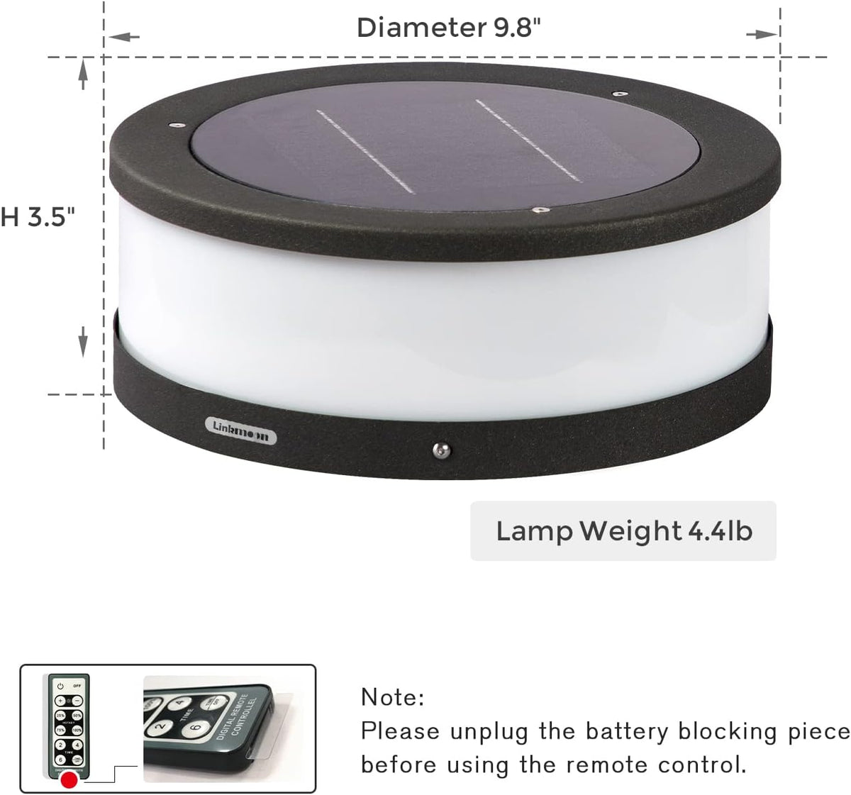 Outdoor Solar Post Cap Light D9657