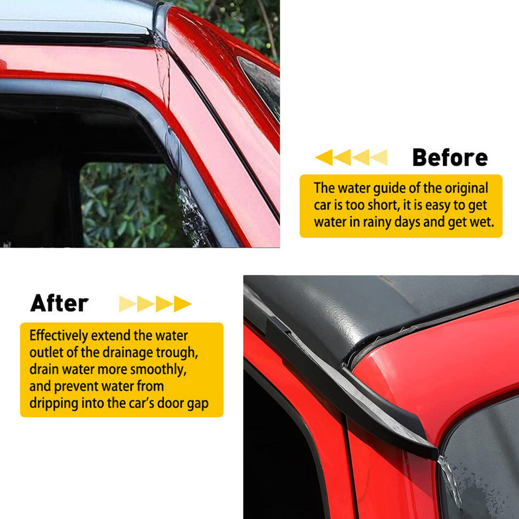 Car Roof Water Rain Diverter Gutter Extension G16882