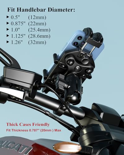 Motorcycle Phone Holder with Vibration Dampener Anti-Theft Handlebar Mount Q5272