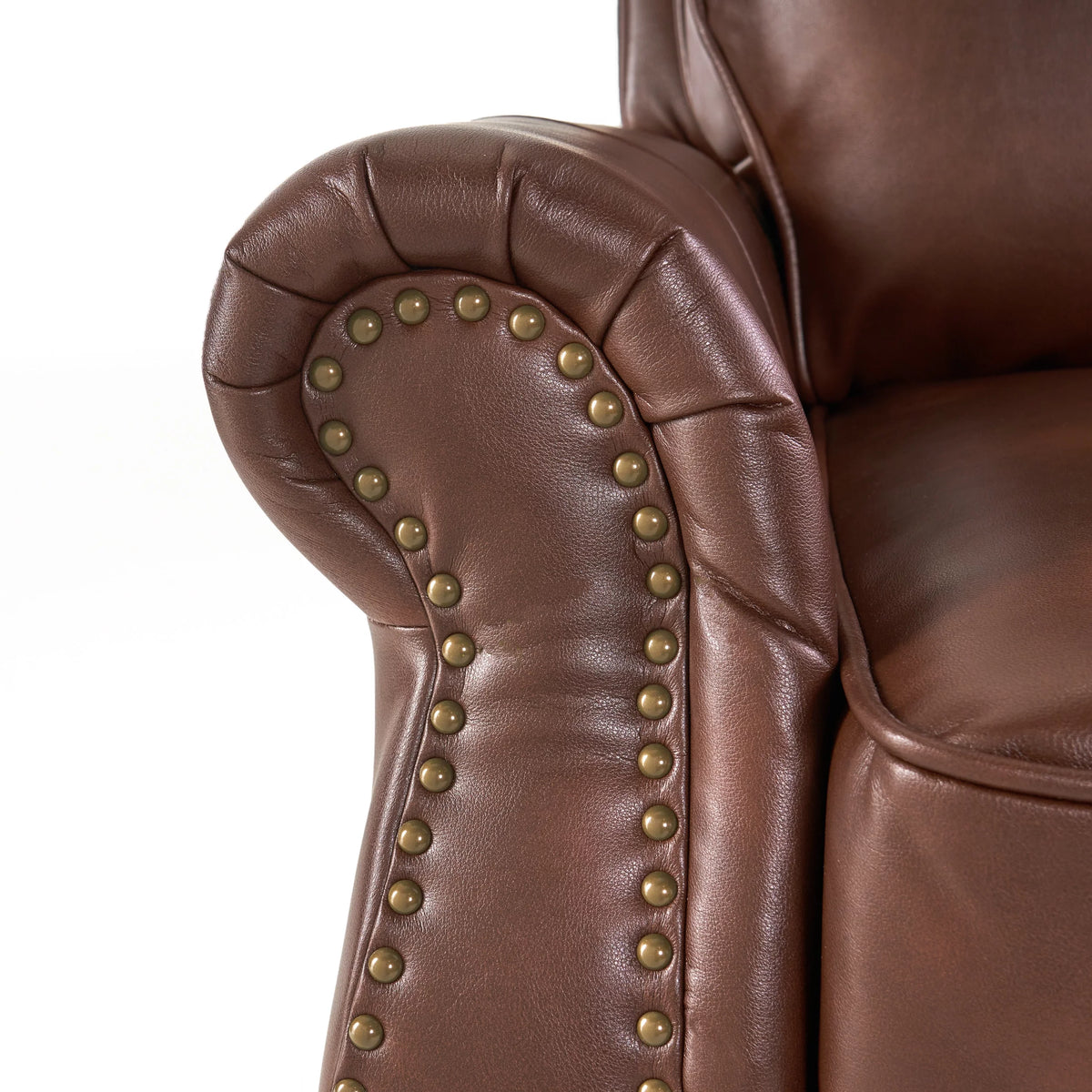 Multibrown and Dark Brown Faux Leather Recliner N841