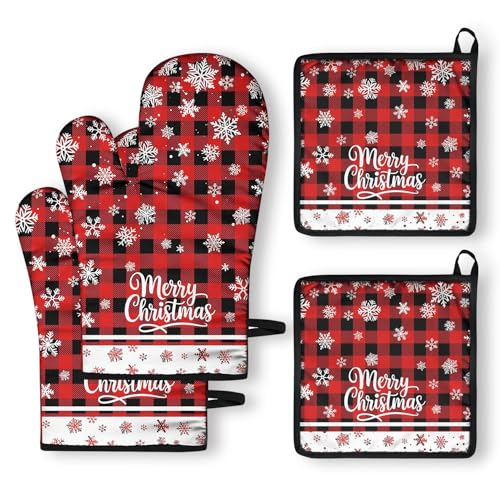 Christmas Oven Mitts and Pot Holders Sets of 2 Heat Resistant T5830