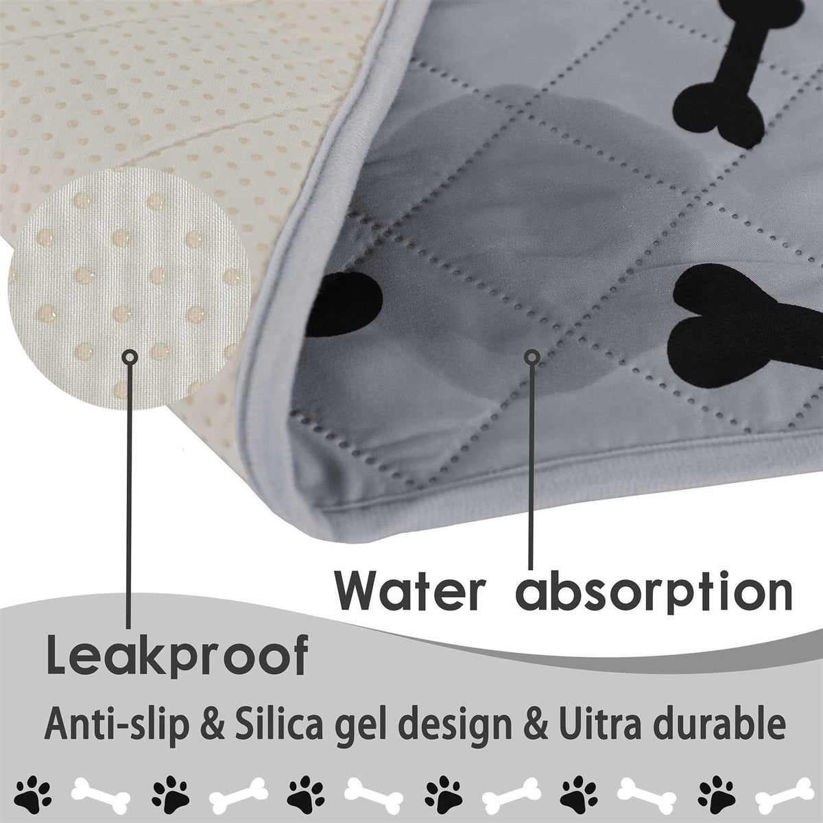 Dog Crate Pee Pads Non-Slip Puppy Pads O328474