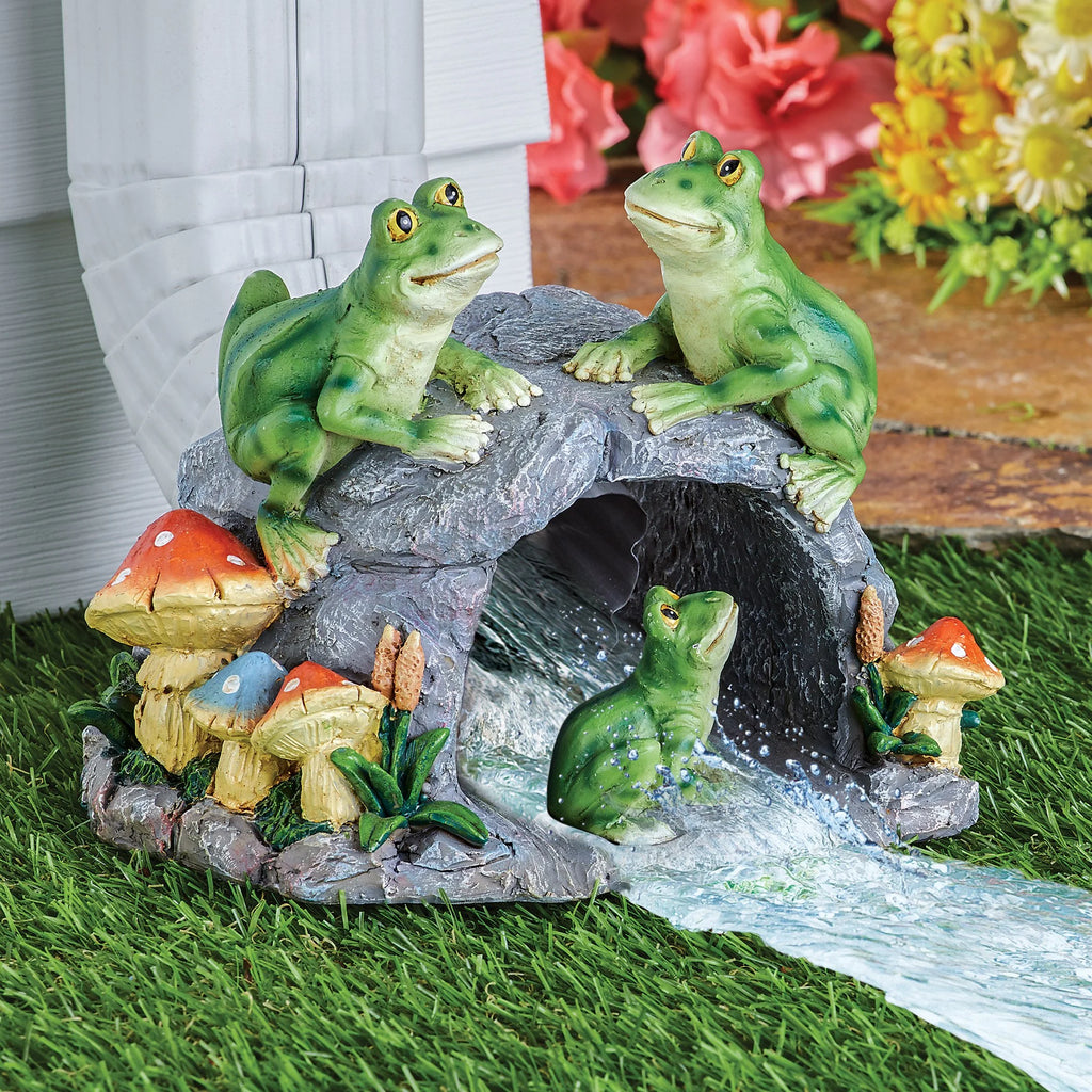 Hand-Painted Frog Family Decorative Downspout Cover W481754