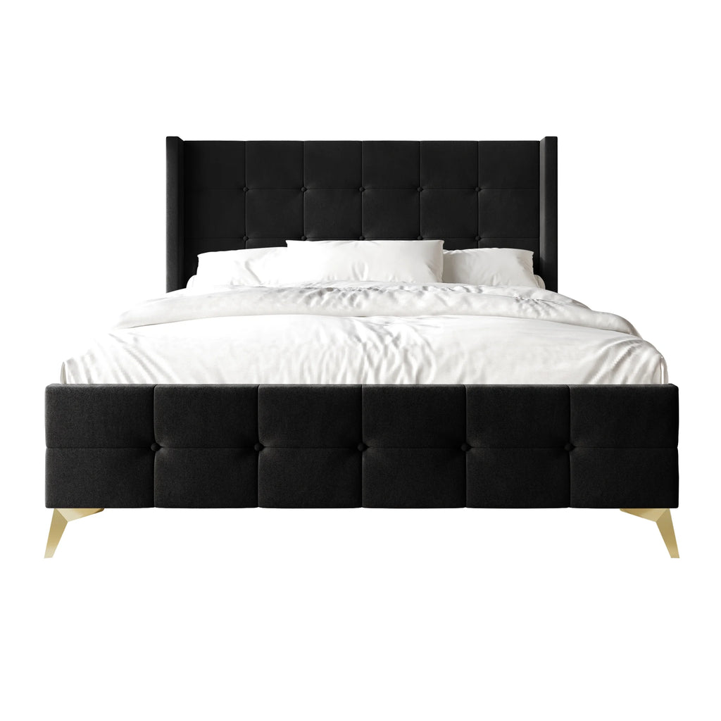 Twin Size Velvet Upholstered Bed P386