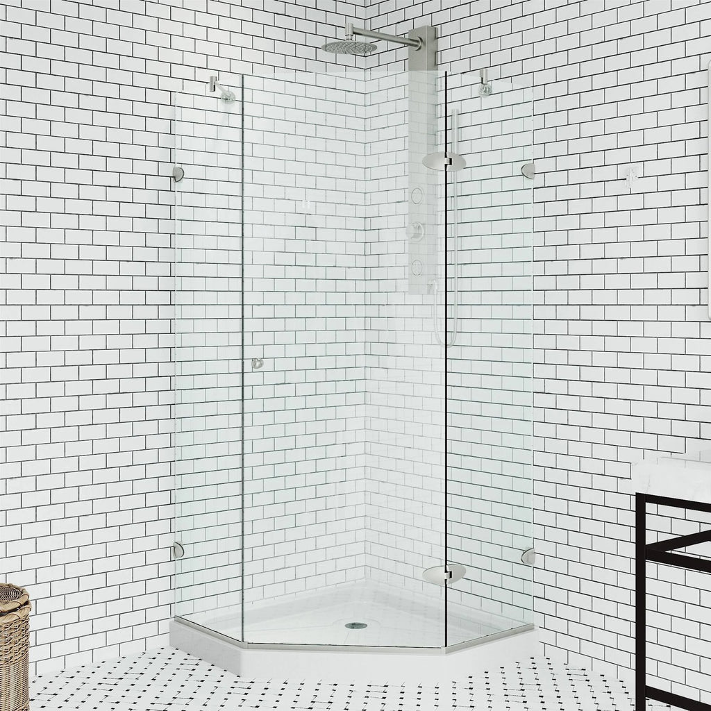 Frameless Neo-Angle Shower Enclosure with Low-Profile Base Y5898