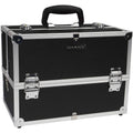 Jet Black Makeup Train Case with Shoulder Strap and Locks U276