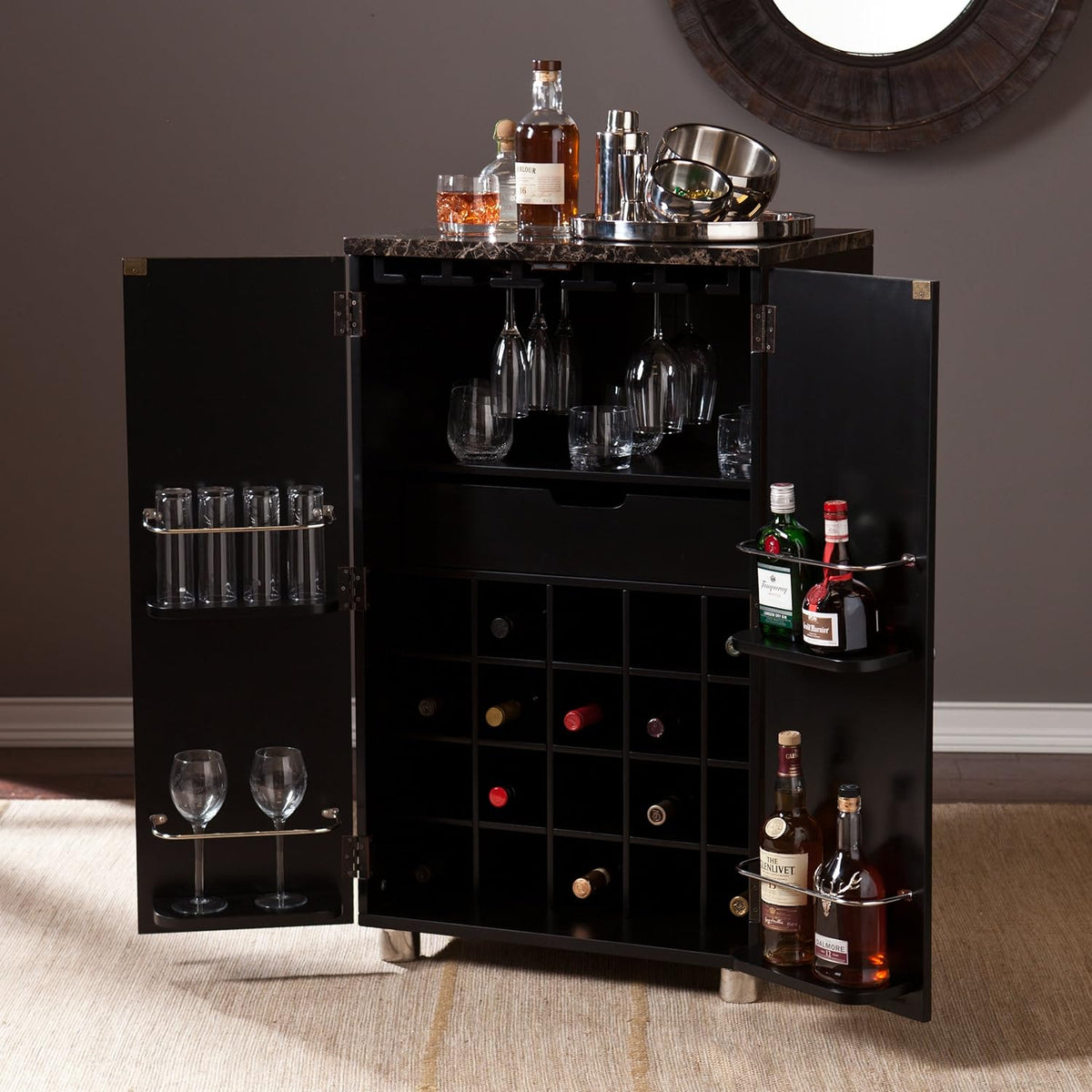 Black Bar Cabinet S692