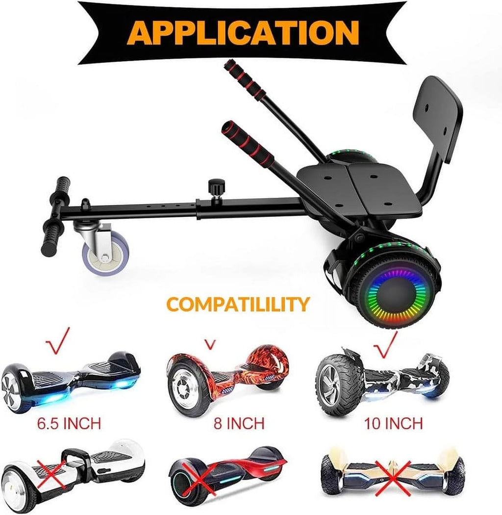 Black Hoverboard Seat Attachment for 6.5" 8" 10" Self Balancing Scooter O221294