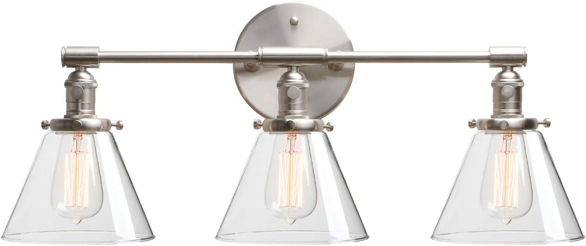 Black Wall Sconce Light Fixture with Clear Glass Canopy S4073