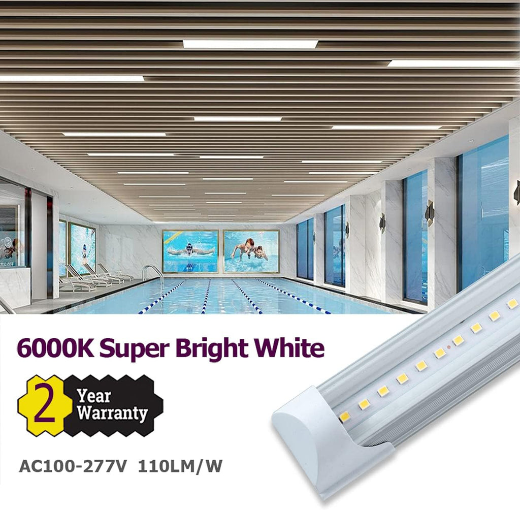 6 Pack 4FT 24W 6500K Cool White LED Shop Light with Plug Cable F649829