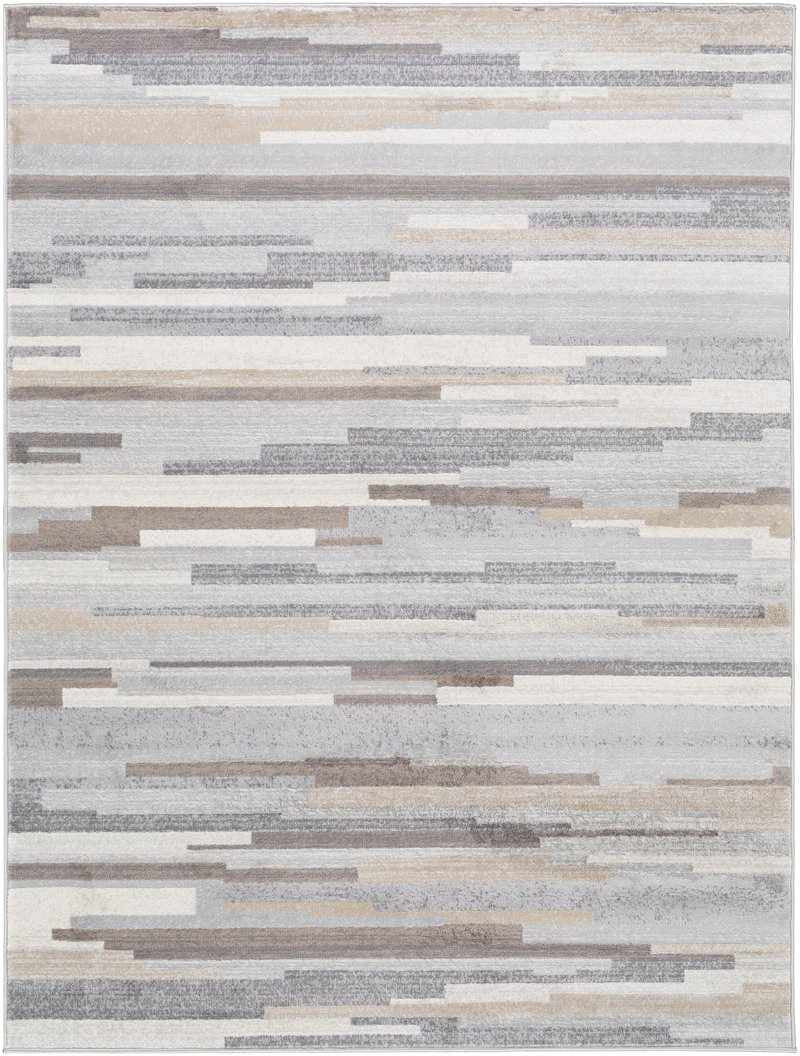 6x9 Gray Tan White Area Rug X775214