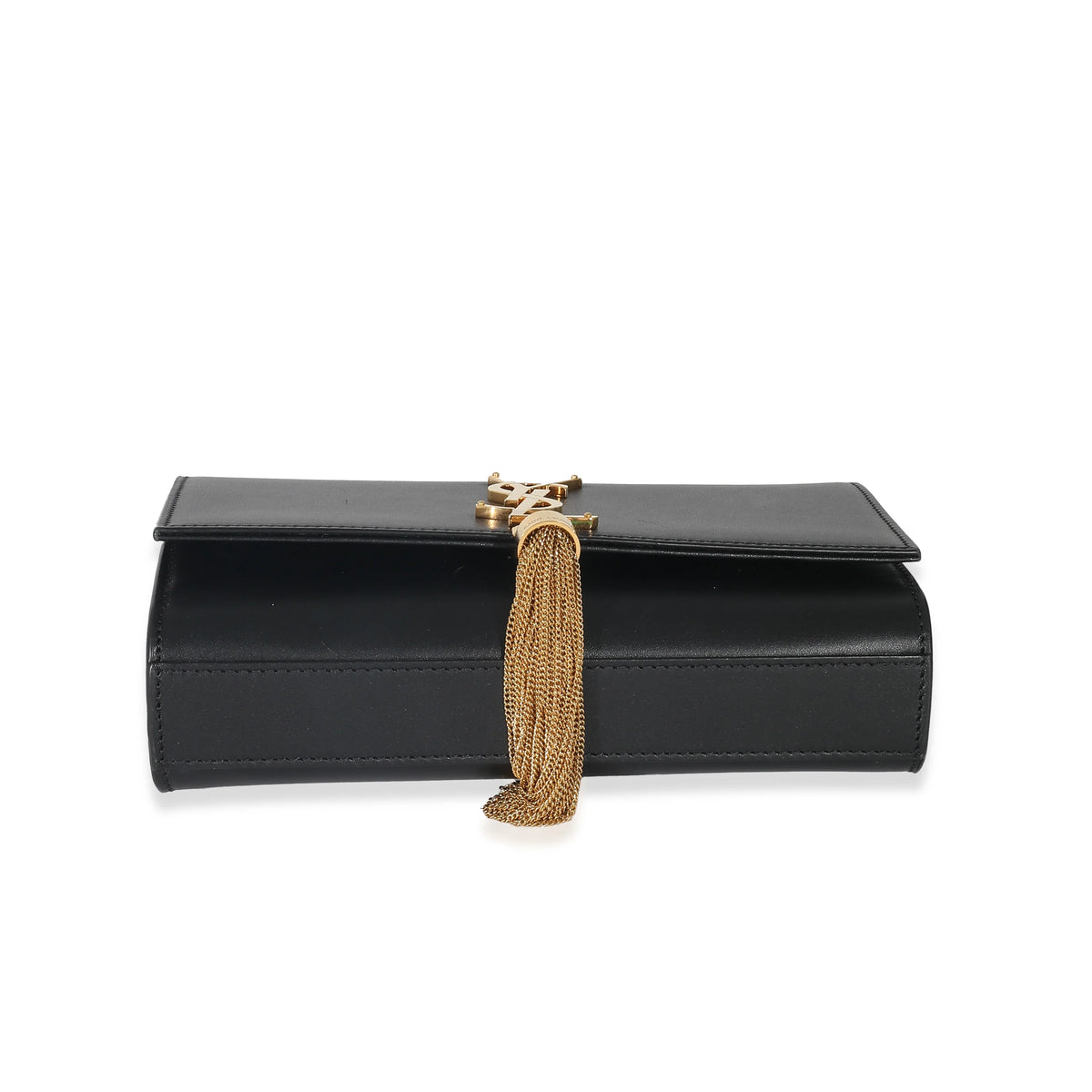 Black Smooth Leather Small Tassel Bag B88023