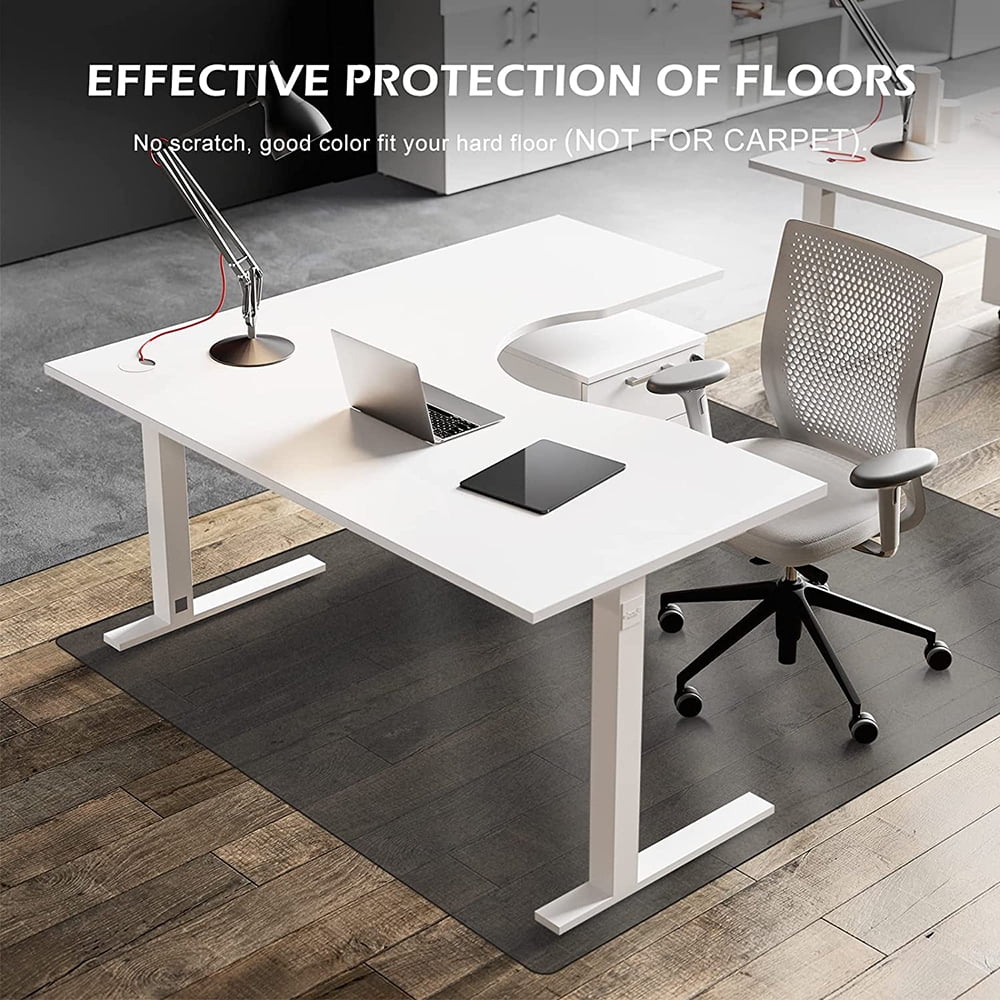 63" X 51" Vinyl Desk Chair Mat Protector (Translucent Black) Z4465