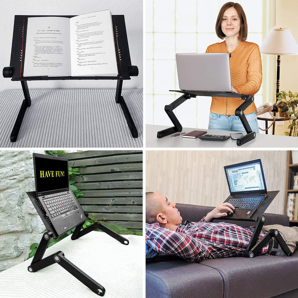 Black Pack of 2 Folding Laptop Table P449974