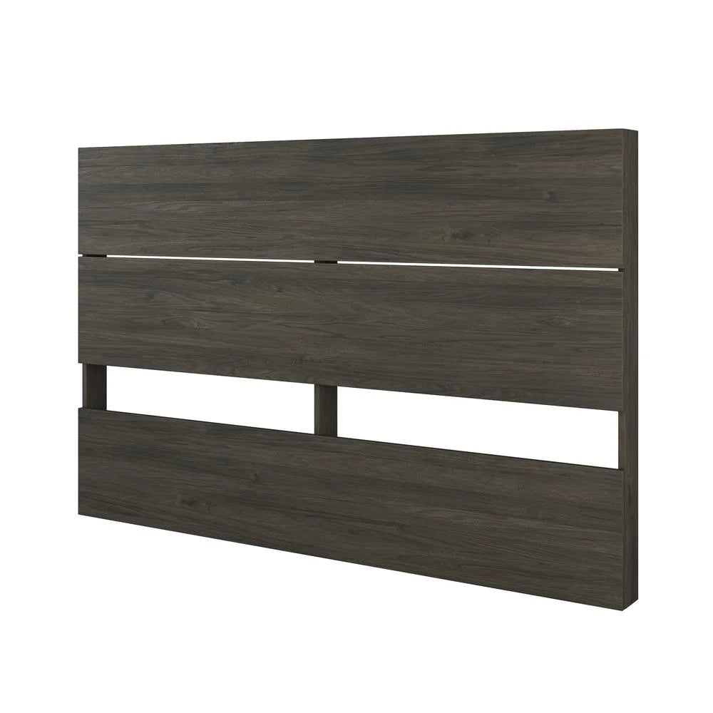 2 Piece Queen Size Bedroom Set, Bark Grey and Black T640988