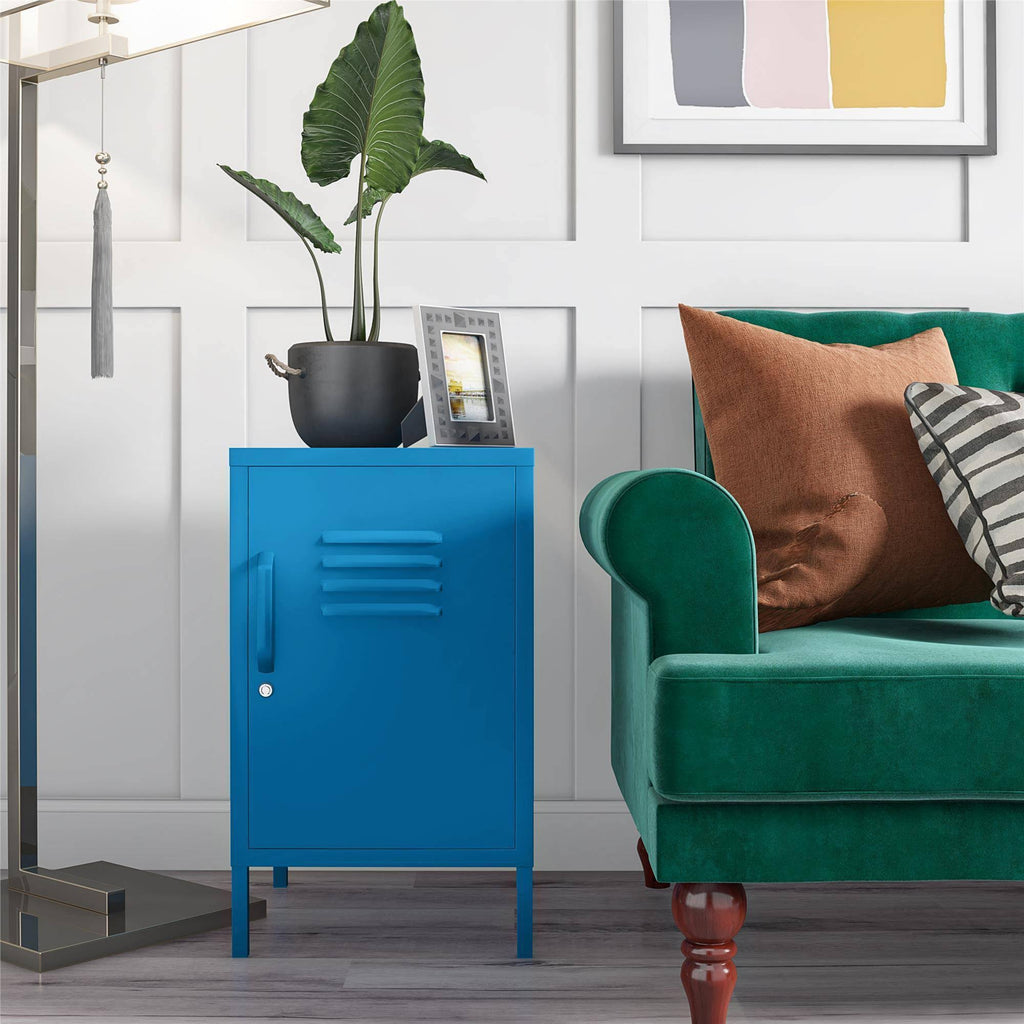 Blue Metal Locker End Table J2827