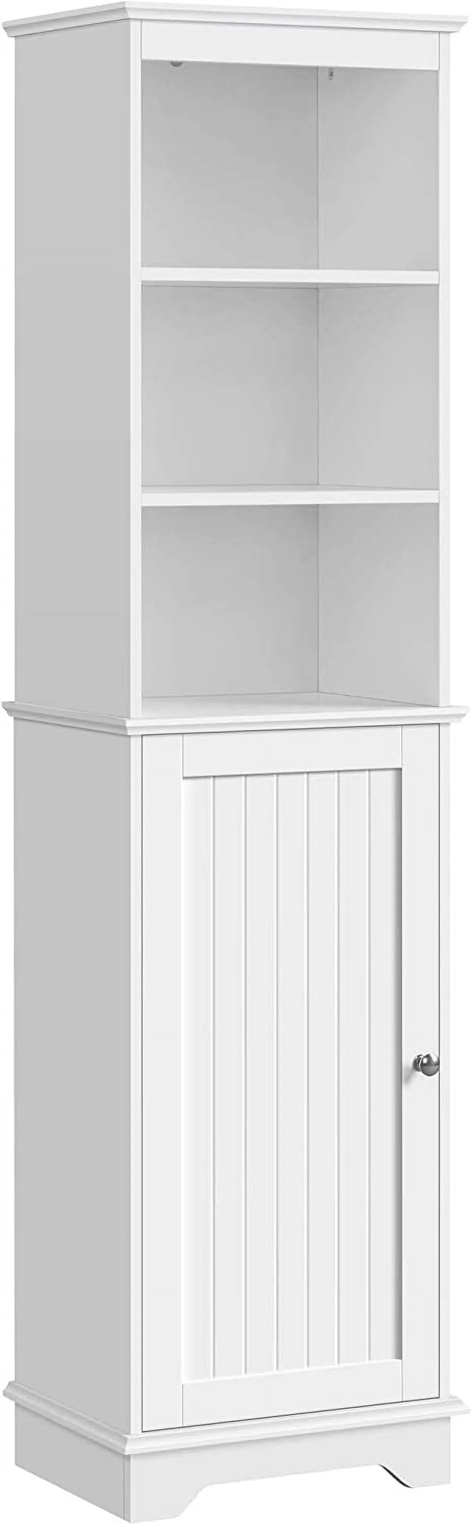 Tall White Bathroom Floor Cabinet with 3 Shelves G3134