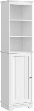 Tall White Bathroom Floor Cabinet with 3 Shelves G3134