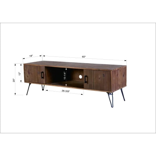 Reclaimed Wood Media TV Stand with Storage Cabinet I411