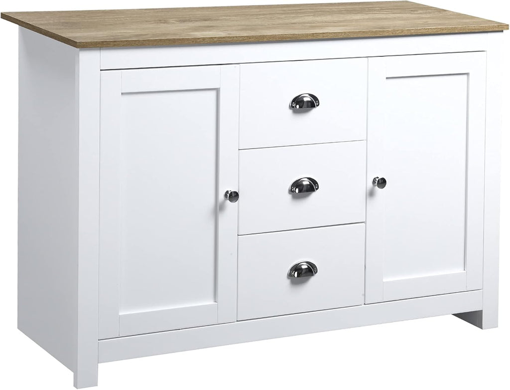 White Kitchen Sideboard with 3 Drawers J983