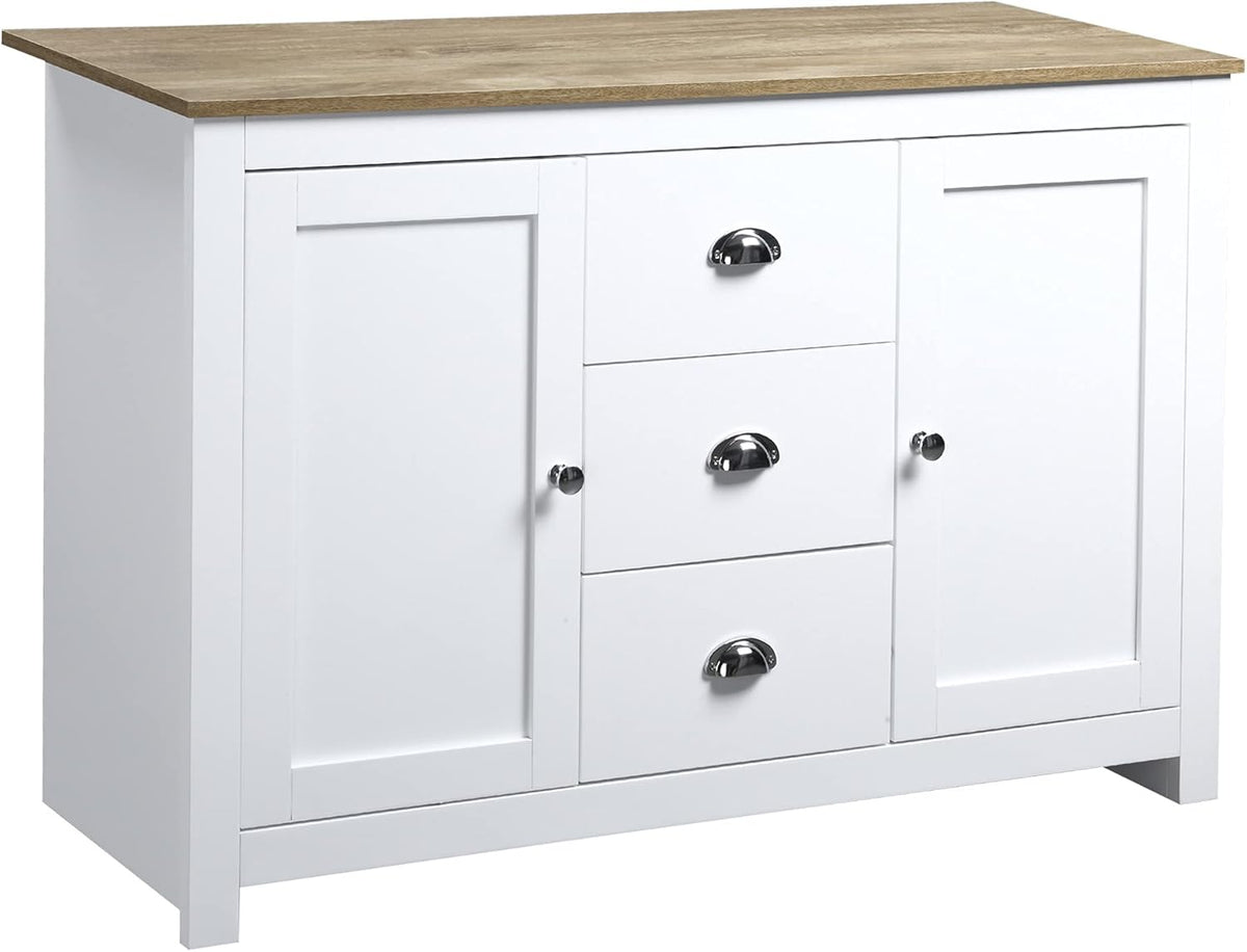 White Kitchen Sideboard with 3 Drawers J983