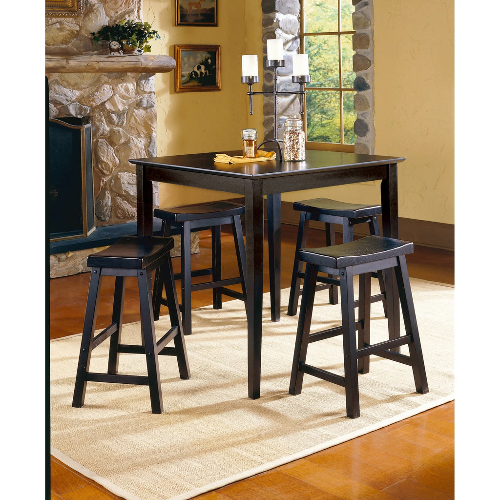 Black Solid Wood Counter Height Stools Set of 2 P914501