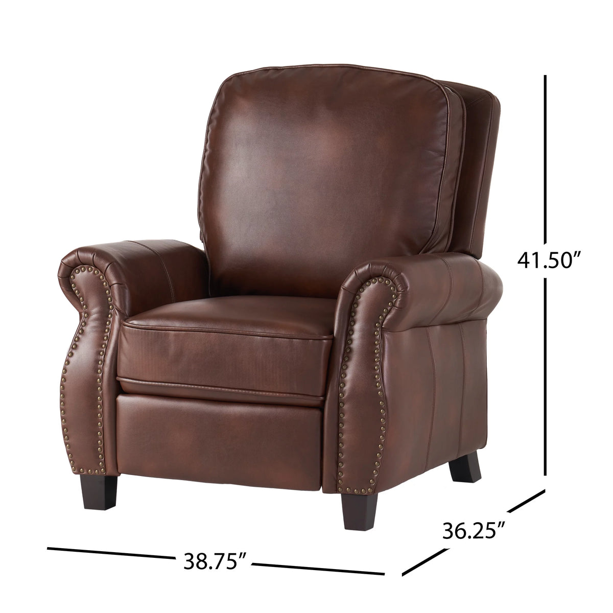 Multibrown and Dark Brown Faux Leather Recliner N841
