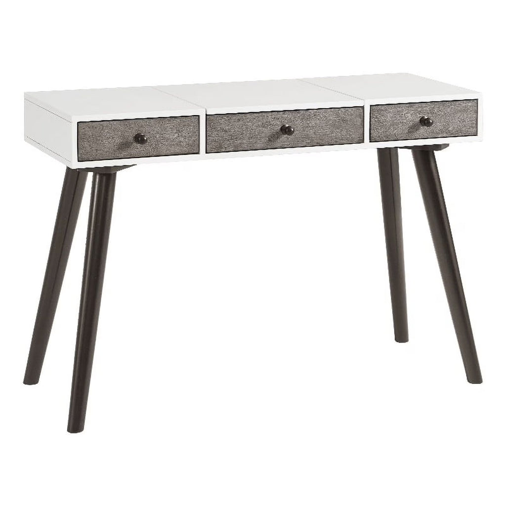 White/Gray/Black Vanity Desk with Mirror T158306