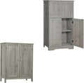 Grey Storage Cabinet with 4 Doors and Adjustable Shelf A126228