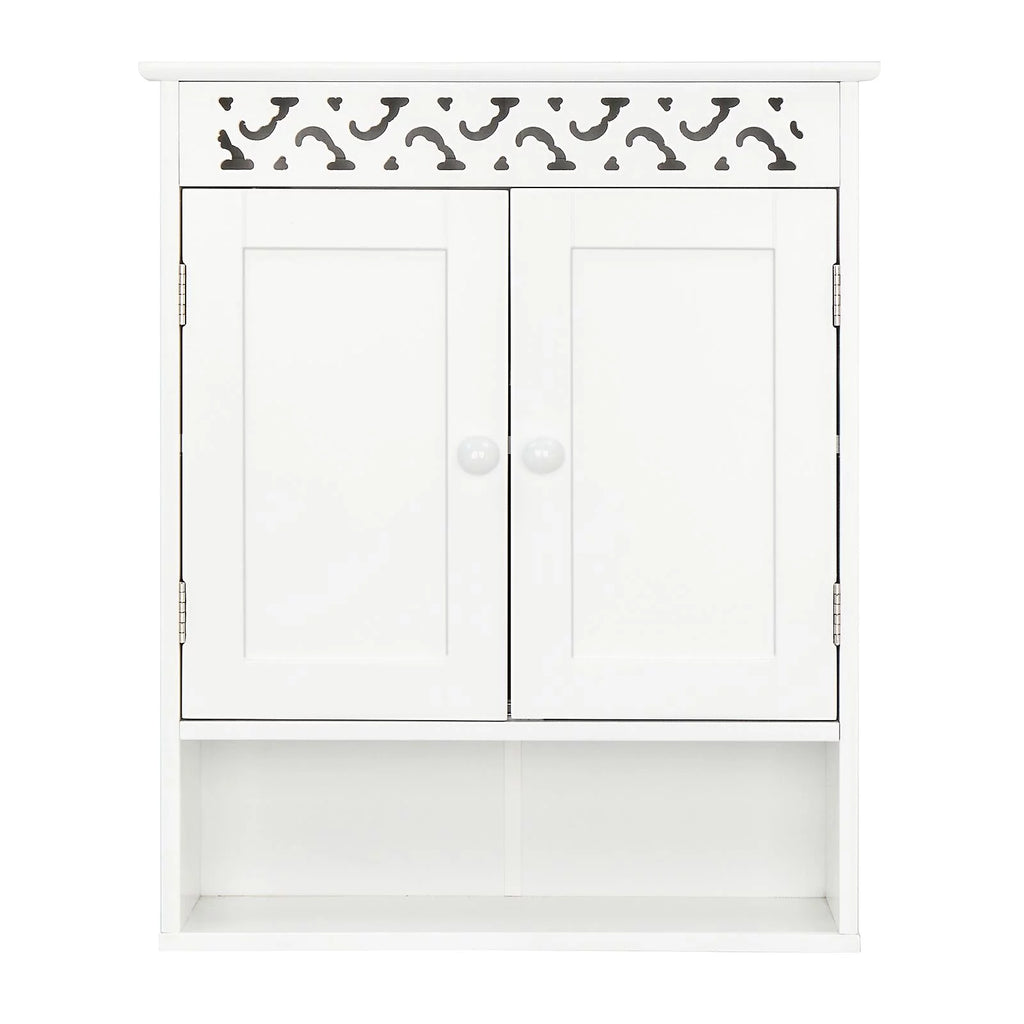 Wall Mounted Medicine Cabinet with Double Doors and Open Shelf C474971