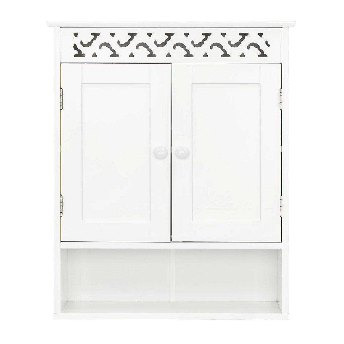 Wall Mounted Medicine Cabinet with Double Doors and Open Shelf C474971