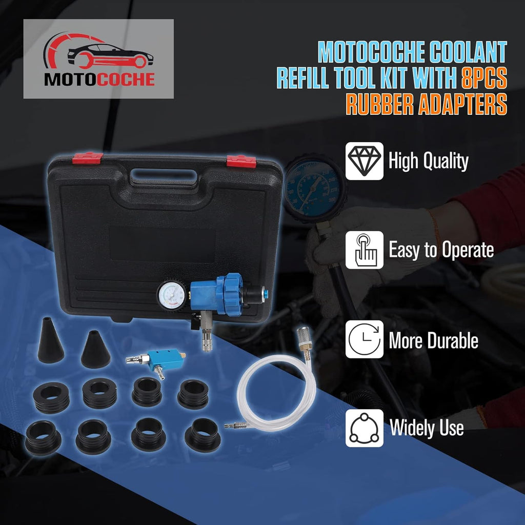 Coolant Vacuum Refill Kit with 2 Tapered Rubber Adapters, 8 Replaceable Adapter Sleeves, Pack of 2 N5833