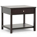 1 Drawer Wood End Table with Bottom Shelf K431