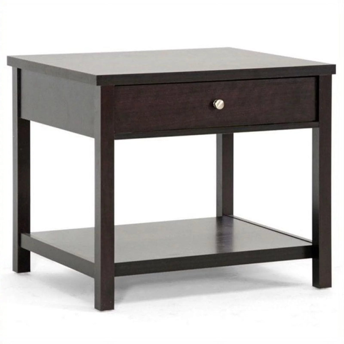 1 Drawer Wood End Table with Bottom Shelf K431