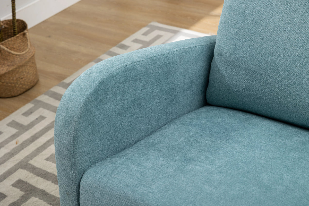 Oversized Upholstered Wingback Rocking Chair Q90871
