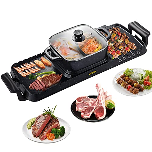 Electric Grill Hot Pot 2 in 1, Non-Stick Pan R9556