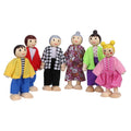 Wooden Dolls Family Playset Set of 6 K94179